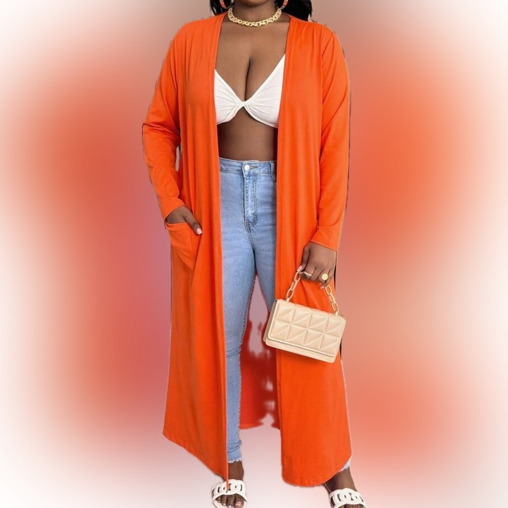 🍊 PLUS Orange Cardigan 🍊 - Picture 4 of 6